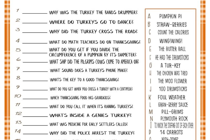 Free Printable Games For Thanksgiving