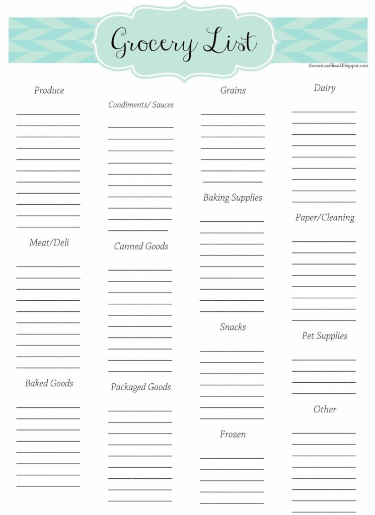 Free Printable Grocery List And Meal Planner – Printable Sight Words List Free Printable Grocery List And Meal Planner - Printable Sight Words List