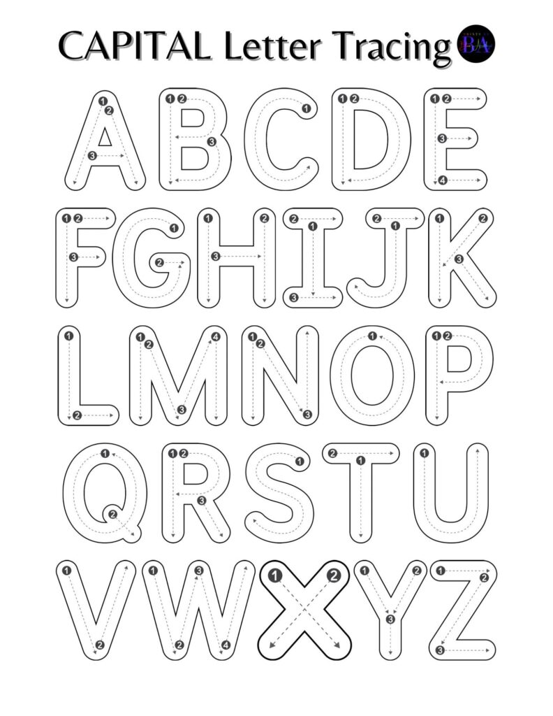 Free Printable Large Tracing Letters for Kids and Adults Free Printable Large Tracing Letters for Kids and Adults