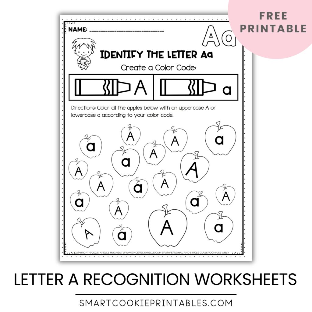 Free Printable Letter A Recognition Worksheets