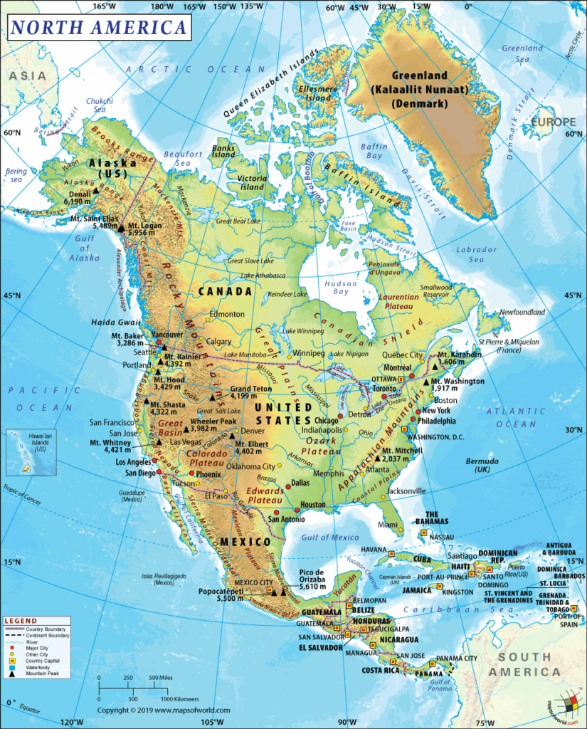 Free Printable Map Of North American Oceans - Printables Templates Free
