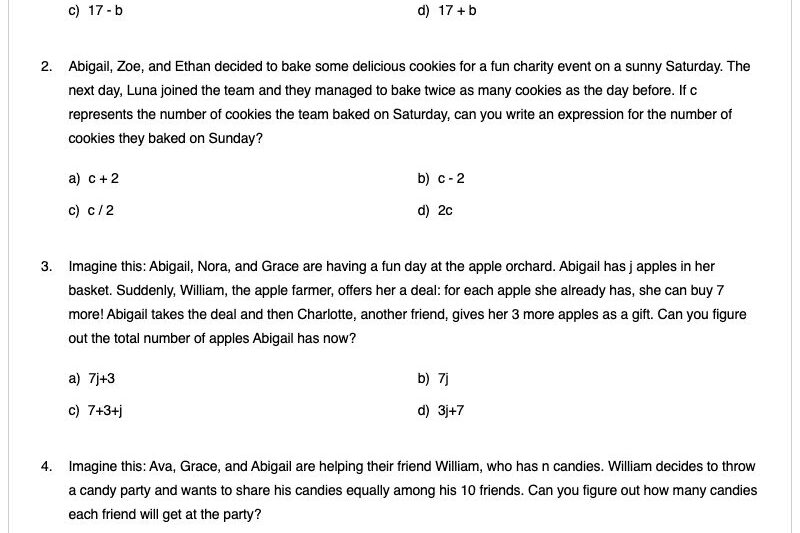 Free Printable Math Worksheets For 6th Grade