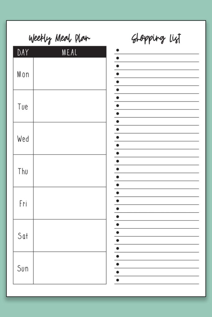 Free Printable Meal Planner And Grocery List - Printable Meal Planner With Grocery List Free Printable Grocery List