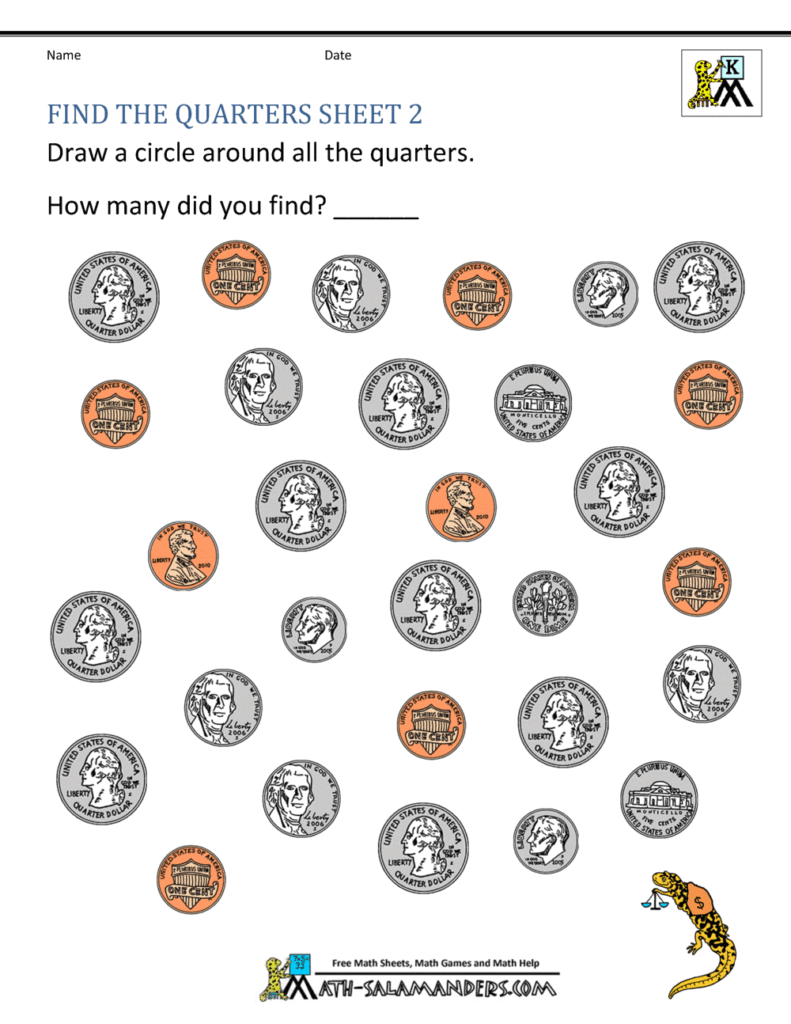 Free Printable Money Worksheets