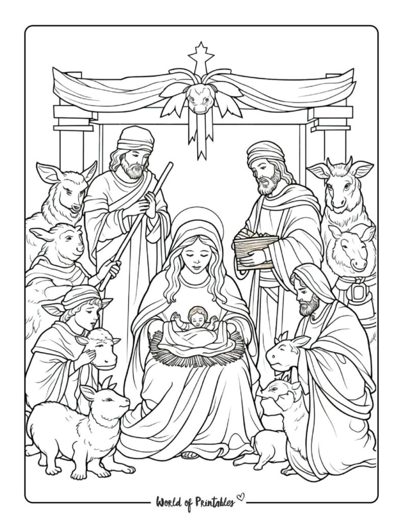 Free Printable Nativity Coloring Pages - Nativity Coloring Pages Free