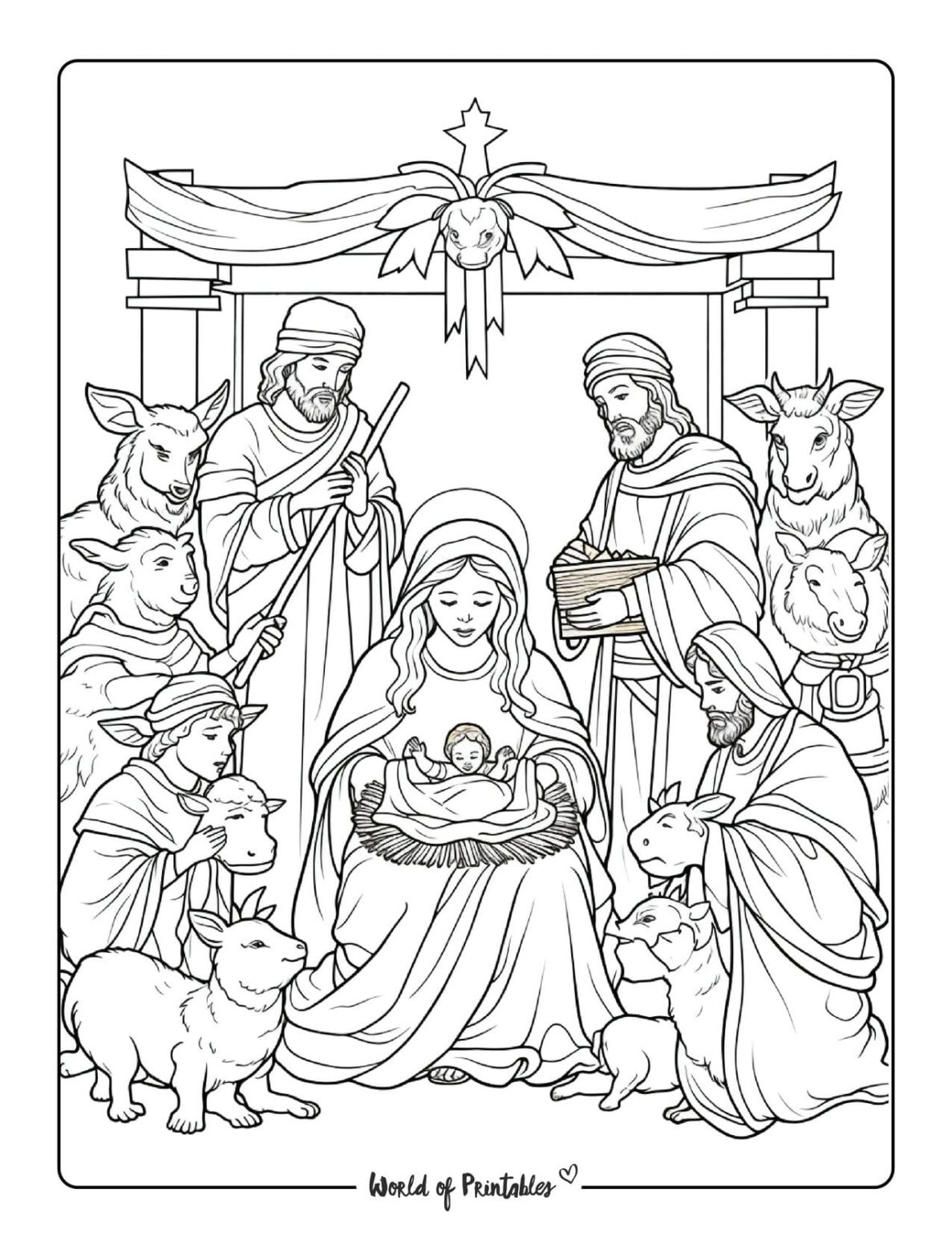 Free Printable Nativity Coloring Pages - Nativity Coloring Pages Free