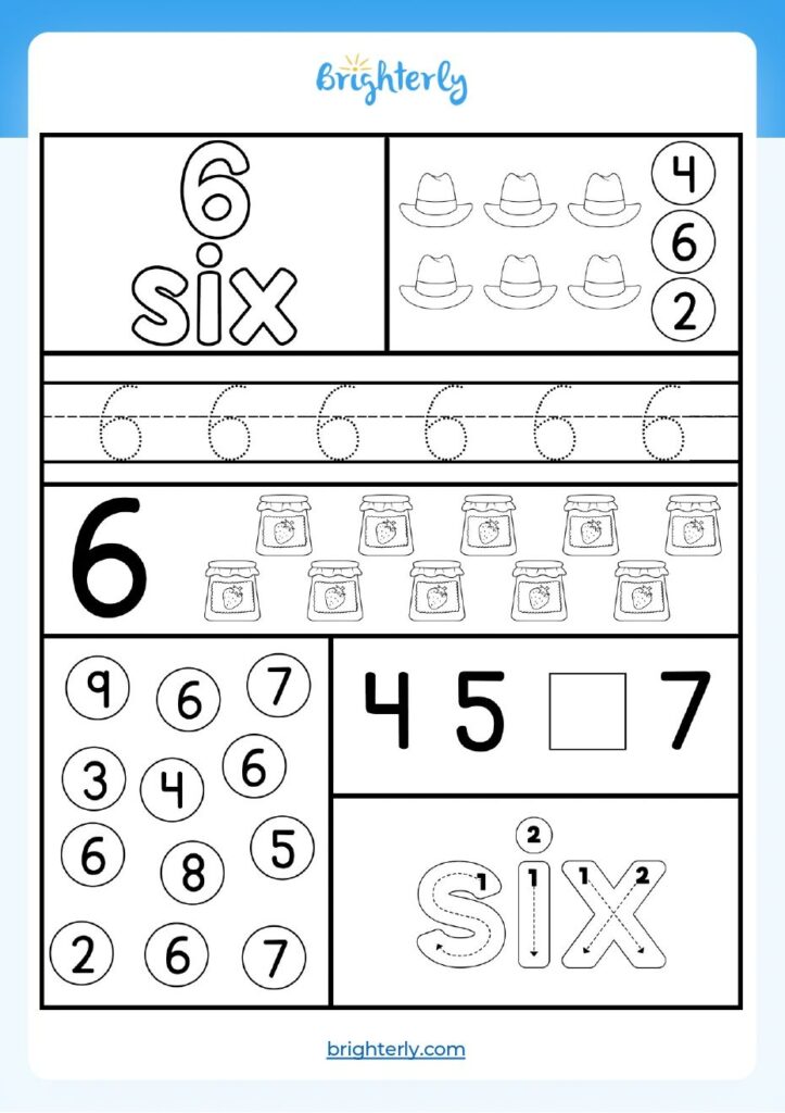 Free Printable Number 6 (Six) Worksheets for Kids [PDFs] Brighterly.com