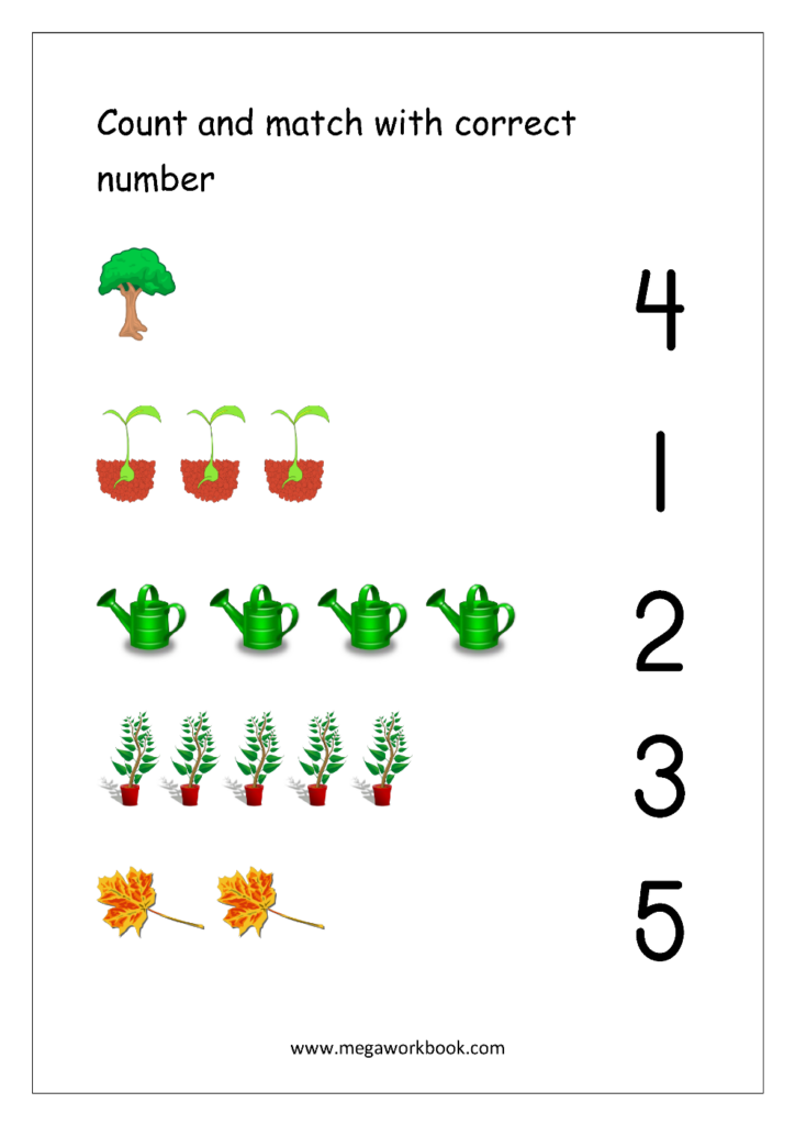 Free Printable Number Matching Worksheets For Kindergarten And … Free Printable Number Matching Worksheets For Kindergarten And ...