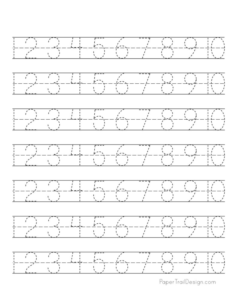 Free Printable Number Tracing Worksheets - Worksheets Library - All For One
