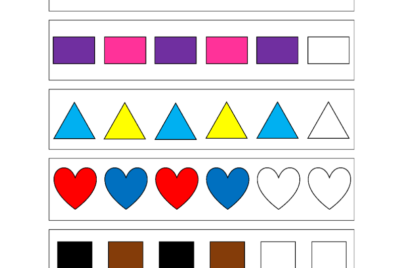Free Printable Pattern Worksheets For Kindergarten