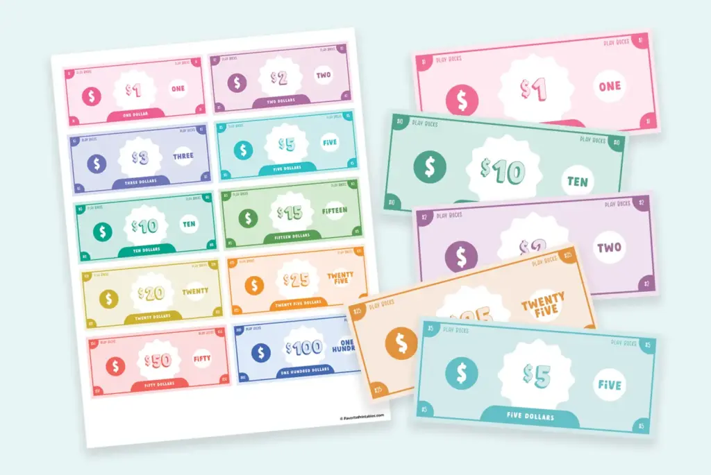 Free Printable Play Money For Kids - Favorite Printables