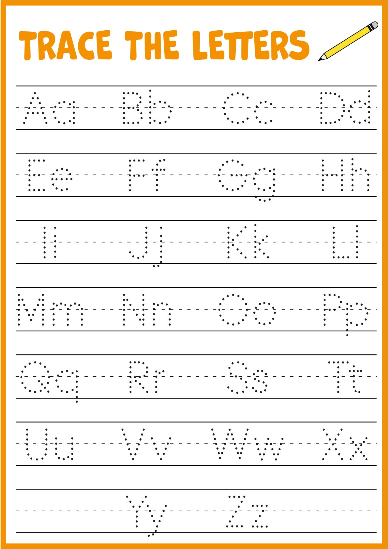 Free Printable Preschool Worksheets Tracing Letters featuring dotted letters for tracing practice