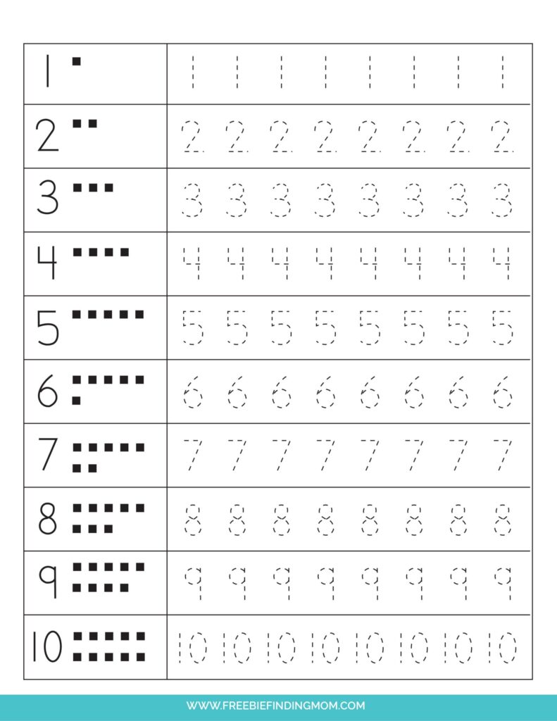 Free Printable Preschool Worksheets Tracing Numbers - Printable Tracing Numbers Worksheets 1 to 20