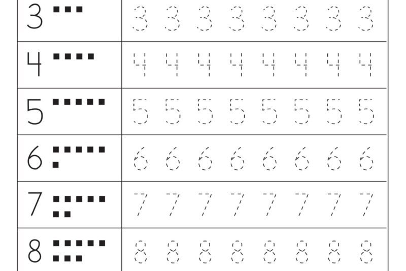 Free Printable Preschool Worksheets Tracing Numbers