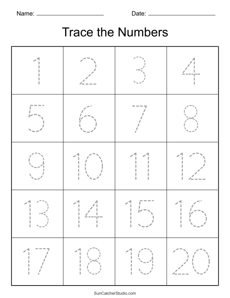Free Printable Preschool Worksheets Tracing Numbers - Kindergarten ...
