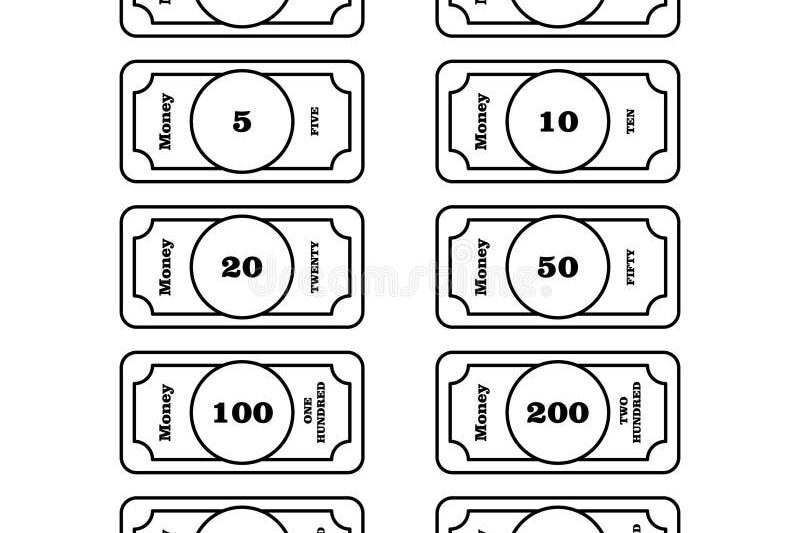Free Printable Printable Play Money Black And White