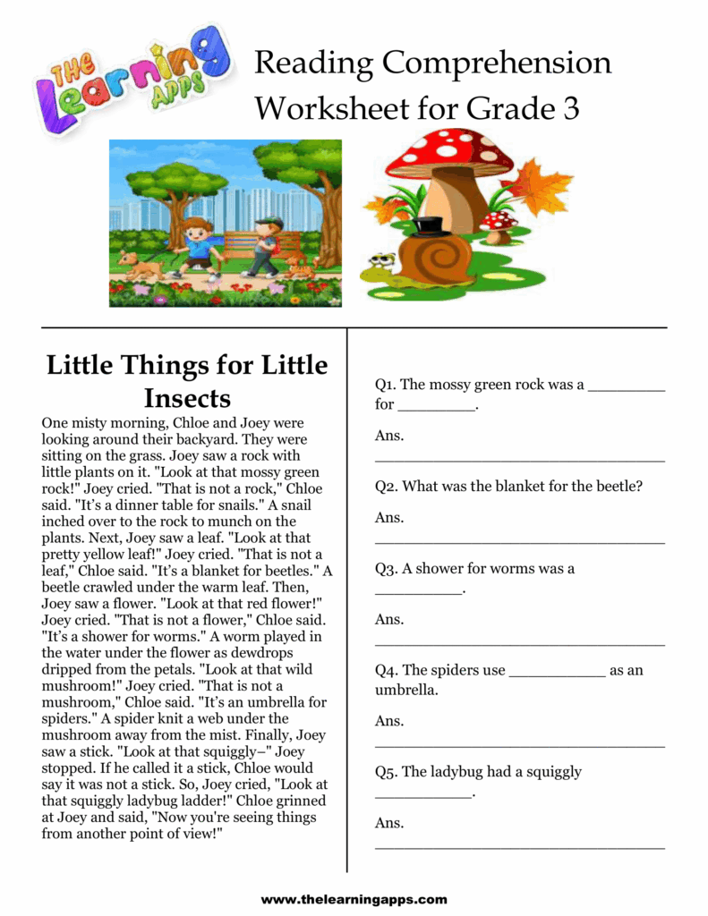 Free Printable Reading Comprehension Worksheets For 3rd Grade – Free … Free Printable Reading Comprehension Worksheets For 3rd Grade - Free ...