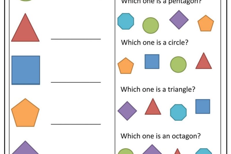 Free Printable Shape Worksheets For Kindergarten