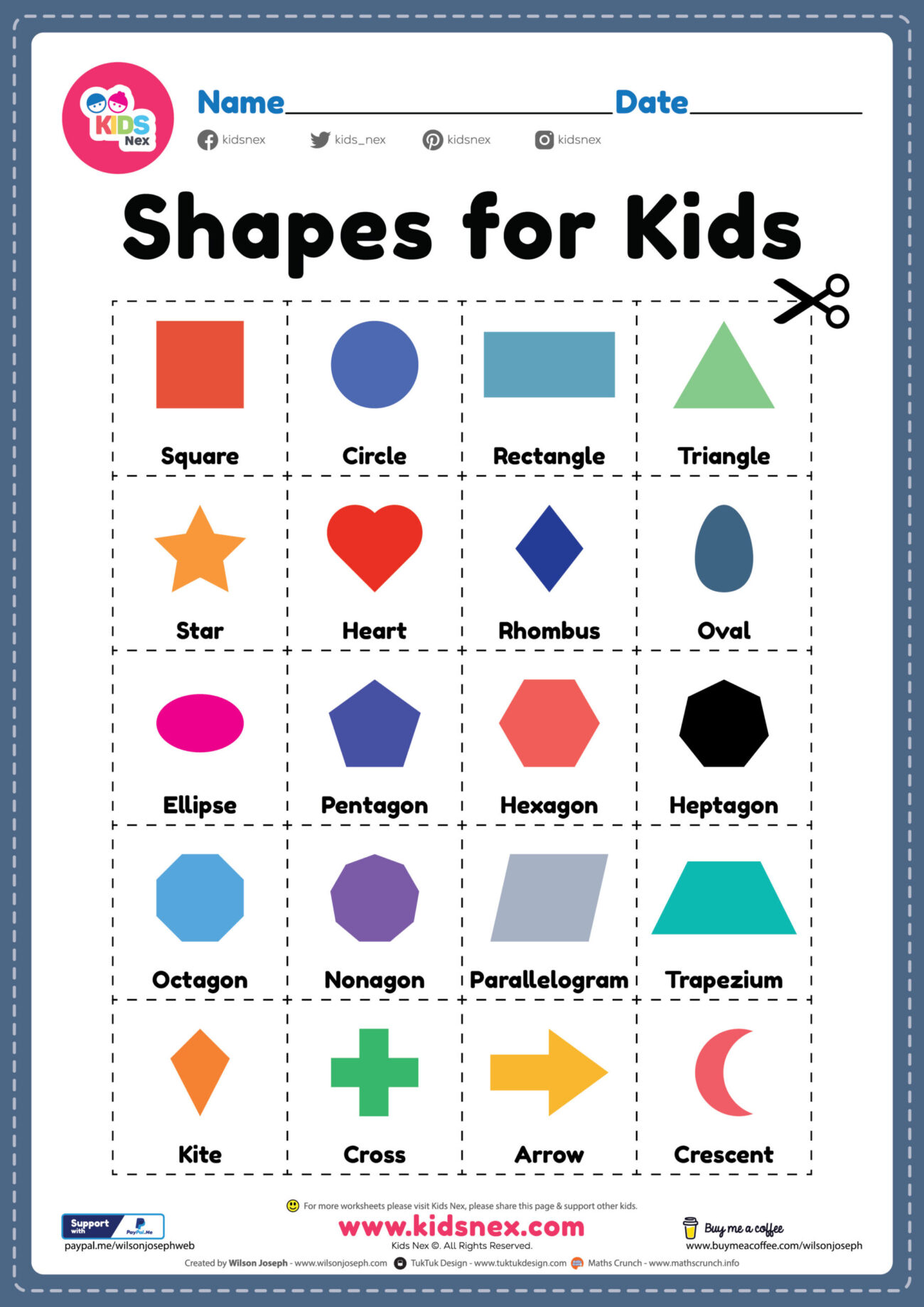 Free Printable Shapes For Preschoolers - Free Printable Shapes for Preschool Kids - Flash Card PDF