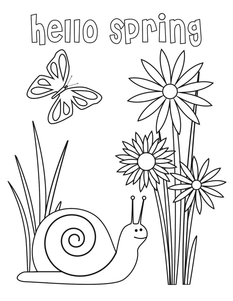 Free Printable Spring Coloring Pages - Templates Printable