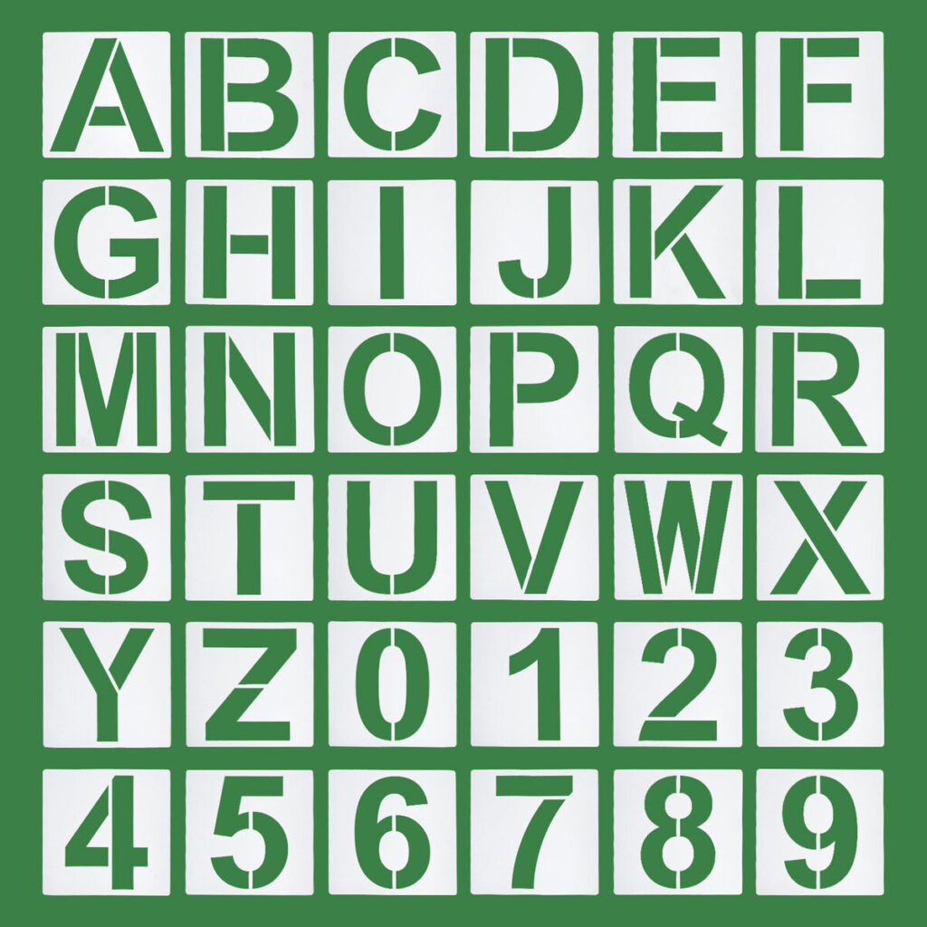 Free printable stencil numbers and letters, Download Free printable ...