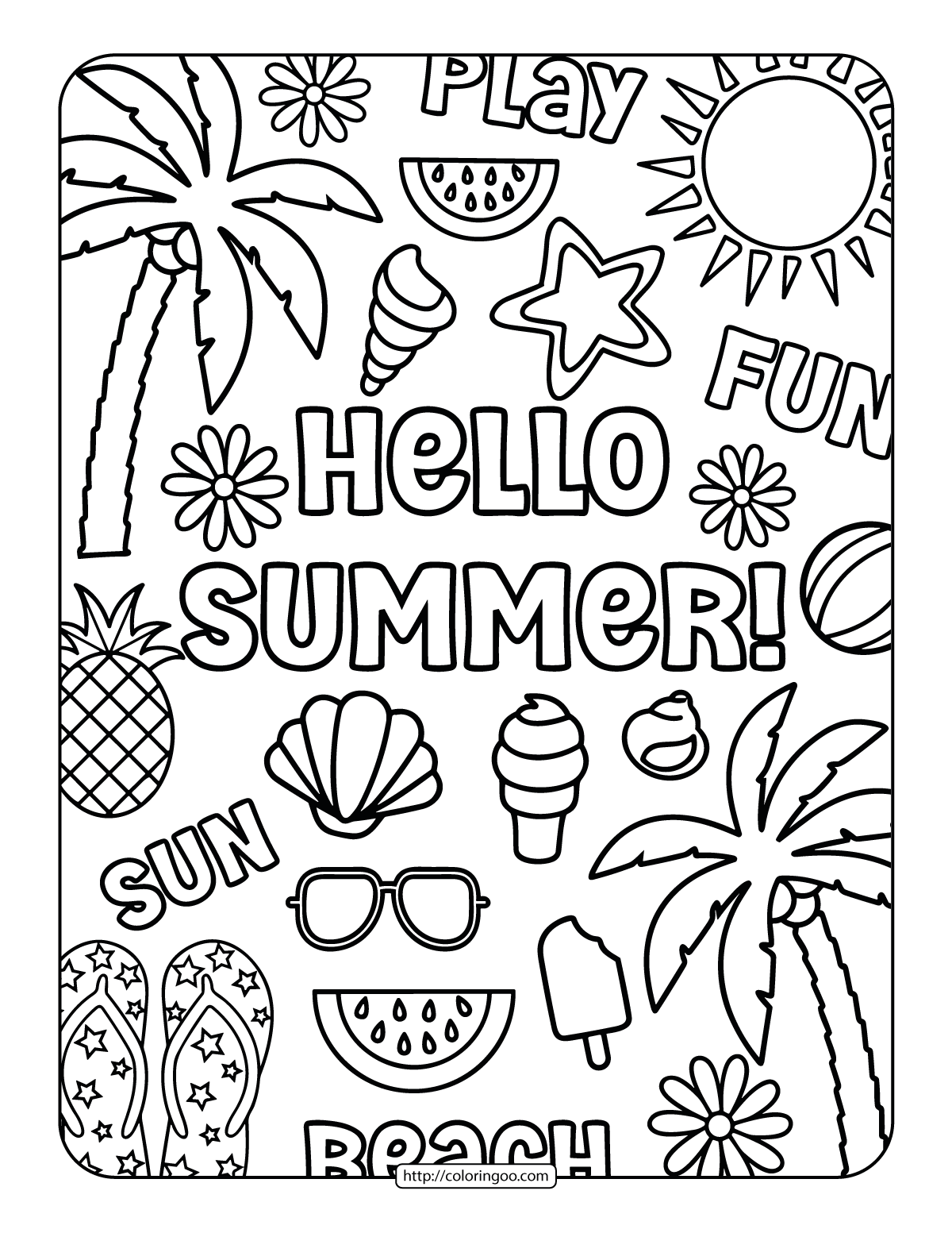 Free Printable Summer Color Pages - Fun Summer Coloring Pages! Free Printable Sheets