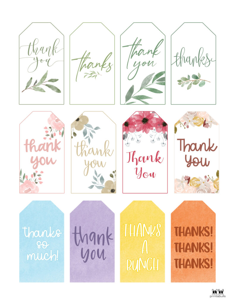 Free Printable Thank You Tags