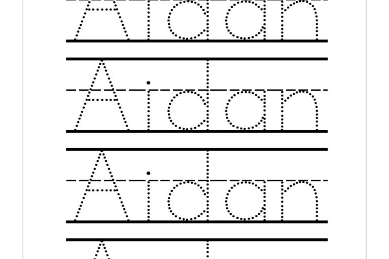Free Printable Trace Name Worksheet