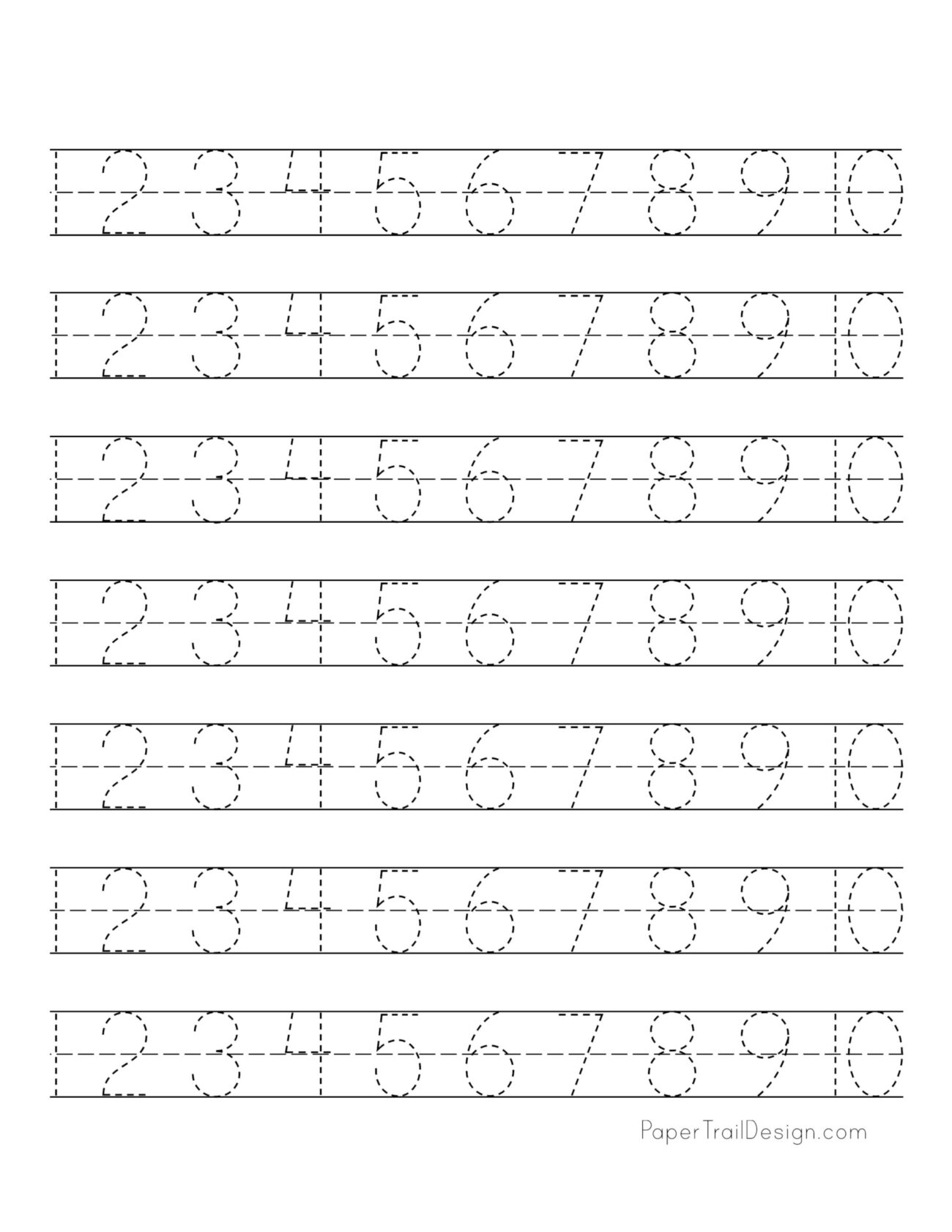 Free Printable Tracing Number Worksheets - Tracing Numbers Worksheets Free Printable