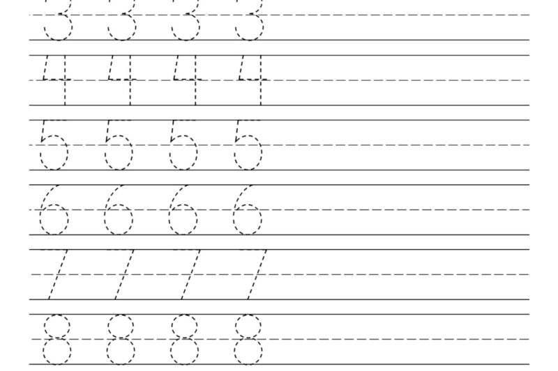 Free Printable Tracing Numbers Worksheets For Preschoolers