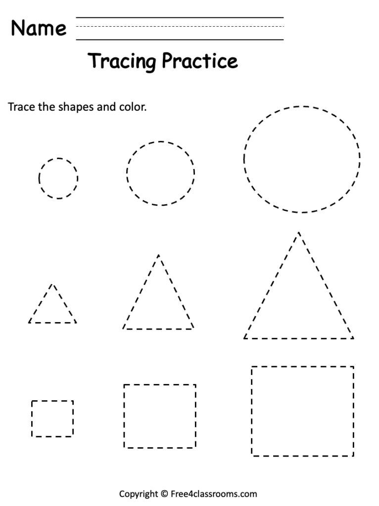 Free Printable Tracing Shapes Worksheets For Preschool Pdf