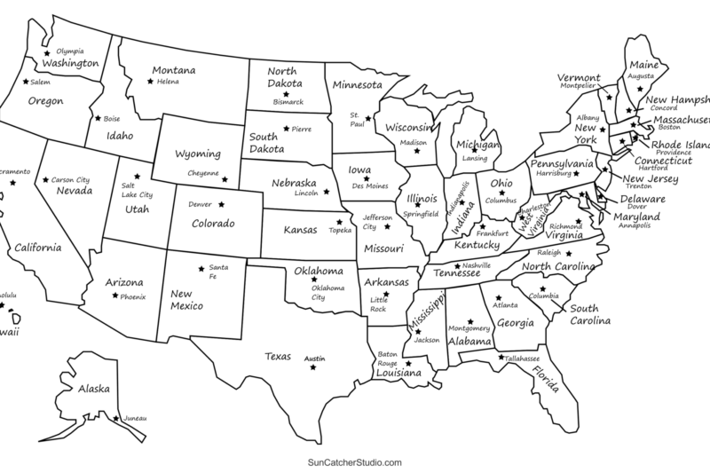 Free Printable Us States Map