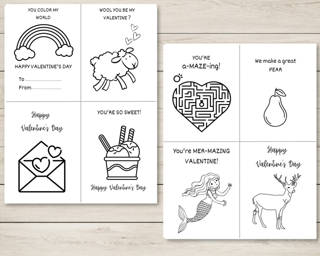 Free Printable Valentine Cards Black and White | FREE Printable
