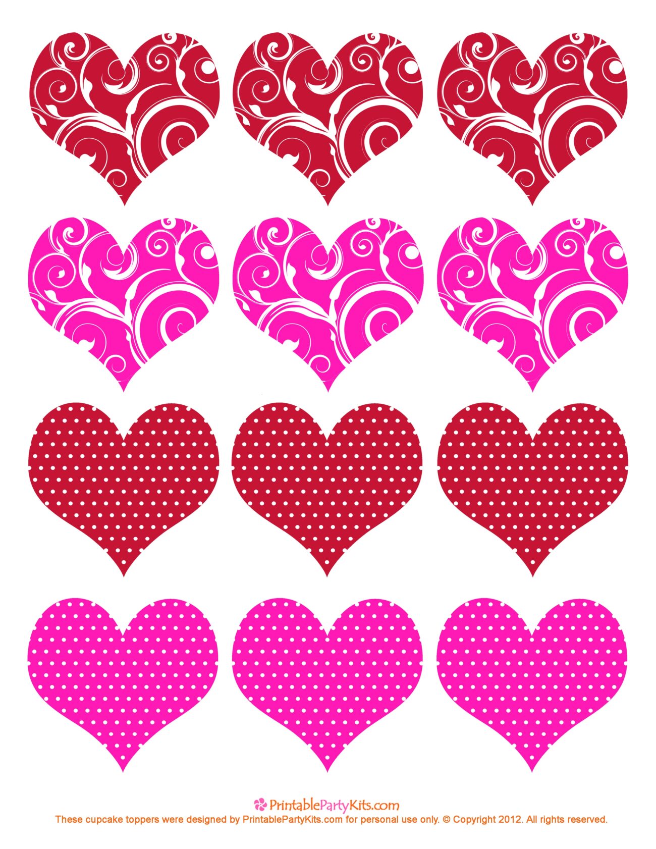 Free Printable Valentine's Day Hearts - Printable Valentine Hearts Free - Printable Calendars AT A GLANCE
