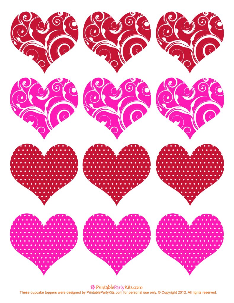 Free Printable Valentine's Day Hearts - Printable Valentine Hearts Free - Printable Calendars AT A GLANCE