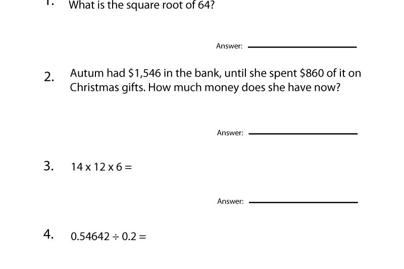 Free Printable Worksheets For 6th Graders