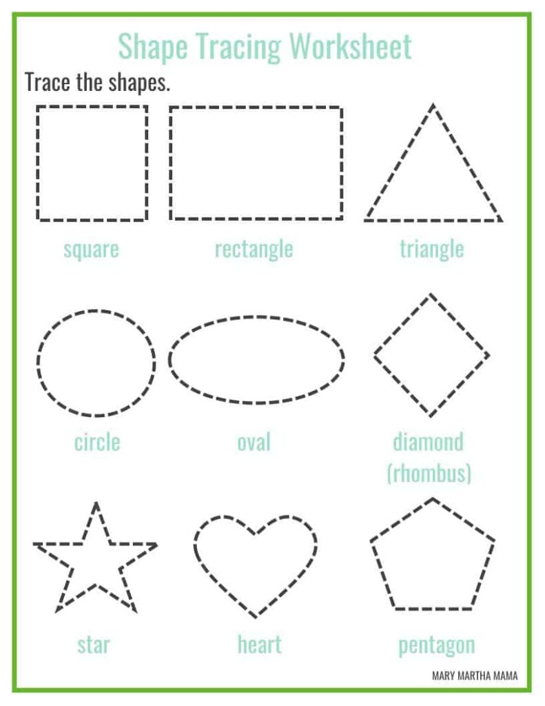 Free Printable Worksheets For Kindergarten Shapes - Shapes Worksheets for Preschool [Free Printables] – Mary Martha Mama