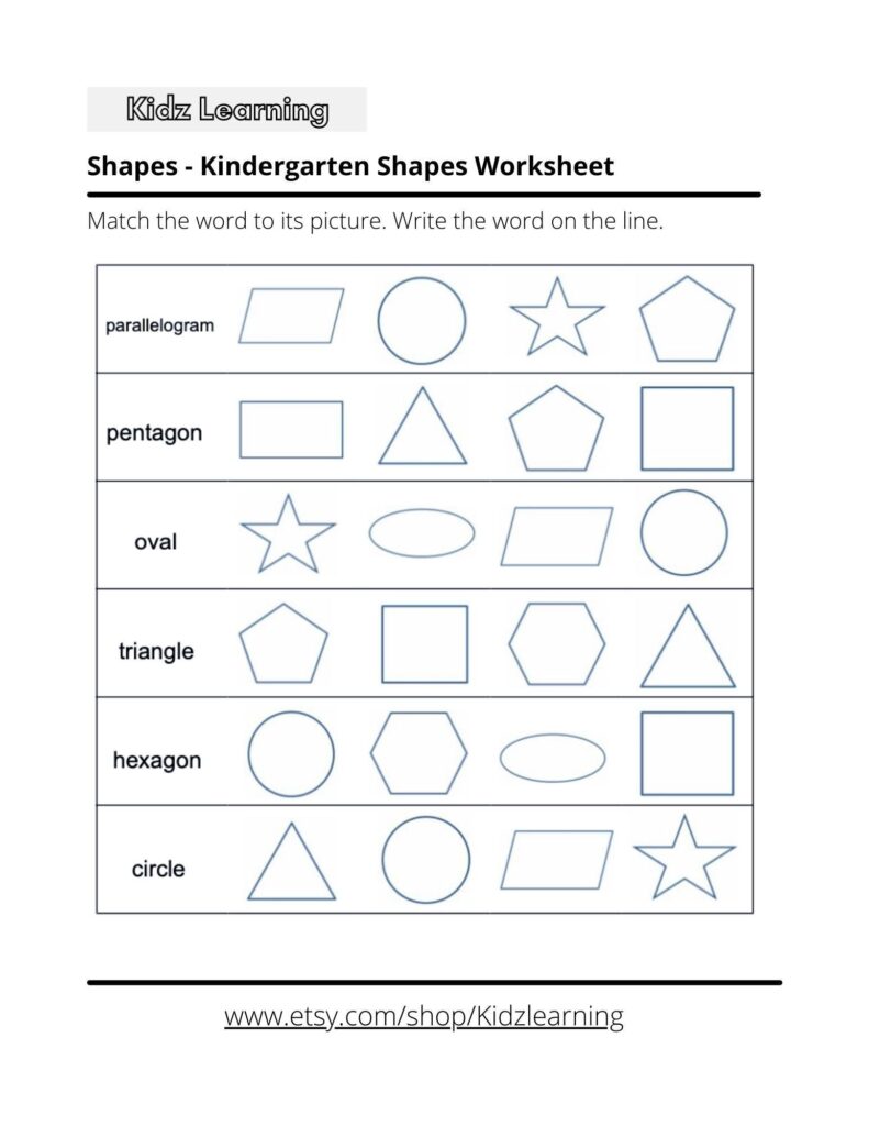 Free Printable Worksheets For Kindergarten Shapes at Catherine Moore blog