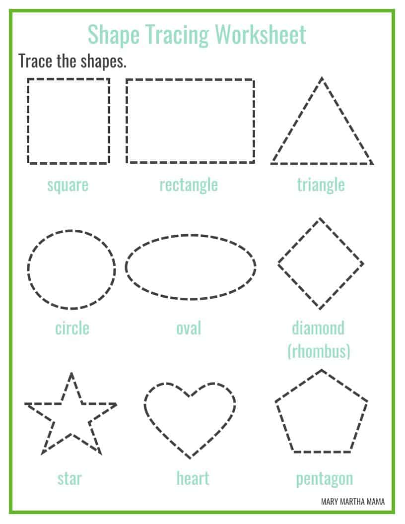 Free Printable Worksheets For Kindergarten Shapes - Shapes Worksheets for Preschool [Free Printables] – Mary Martha Mama