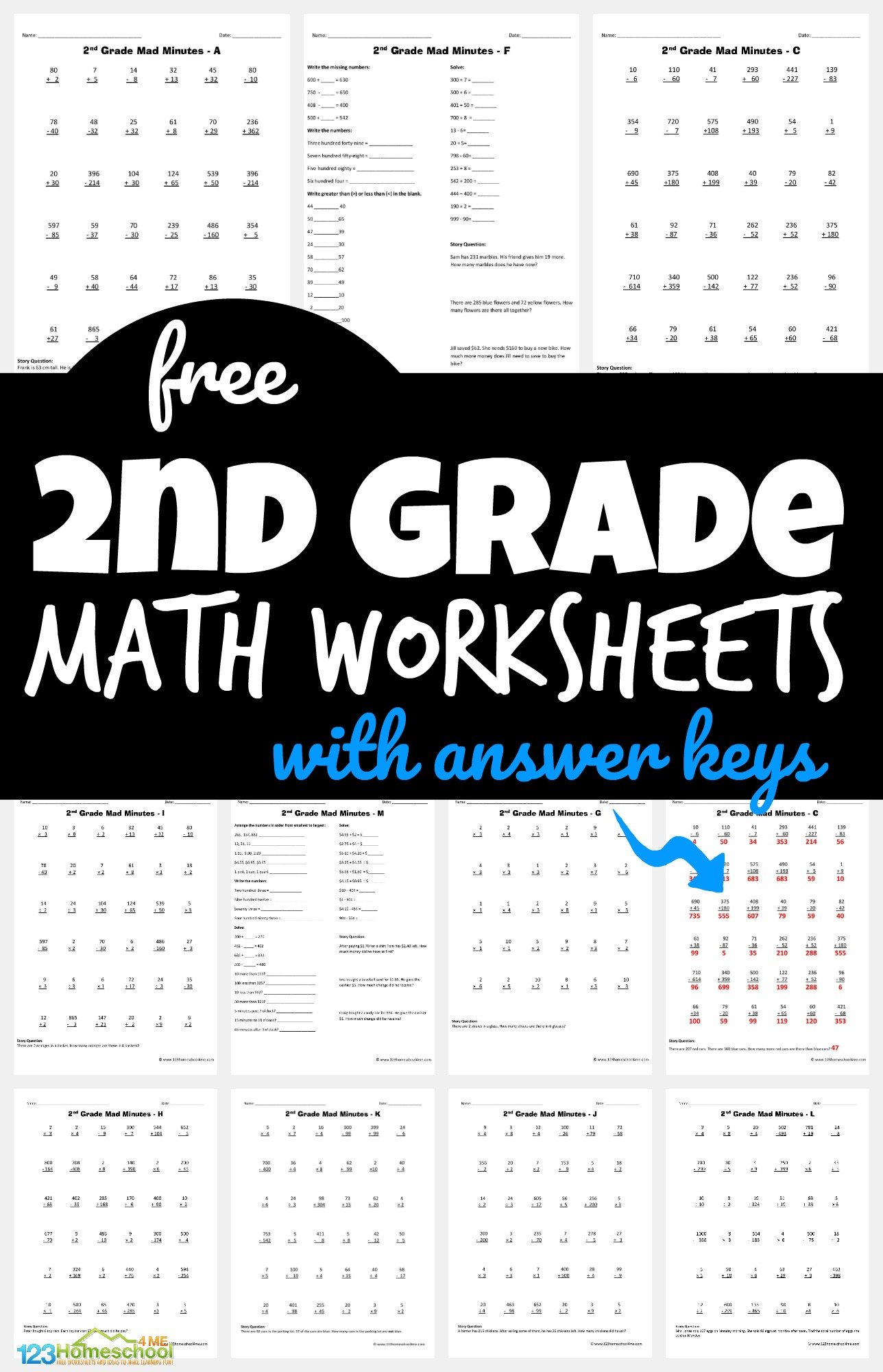 Free Printable Worksheets For Second Graders - 2nd Grade Math Worksheets - Free Printable Worksheets for Second Grade ...