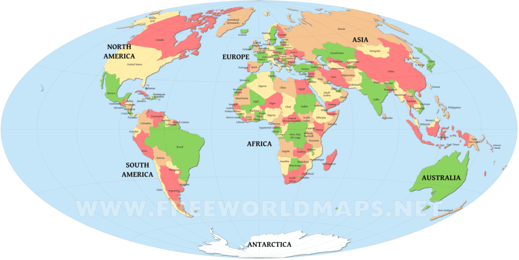 Free printable world maps