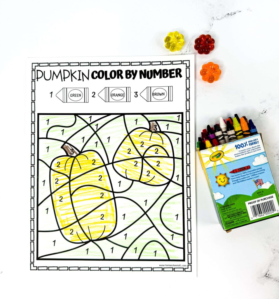 Free Printables Color By Number – Pumpkin Worksheet Free Printables Color By Number featuring a pumpkin color by number worksheet for kids