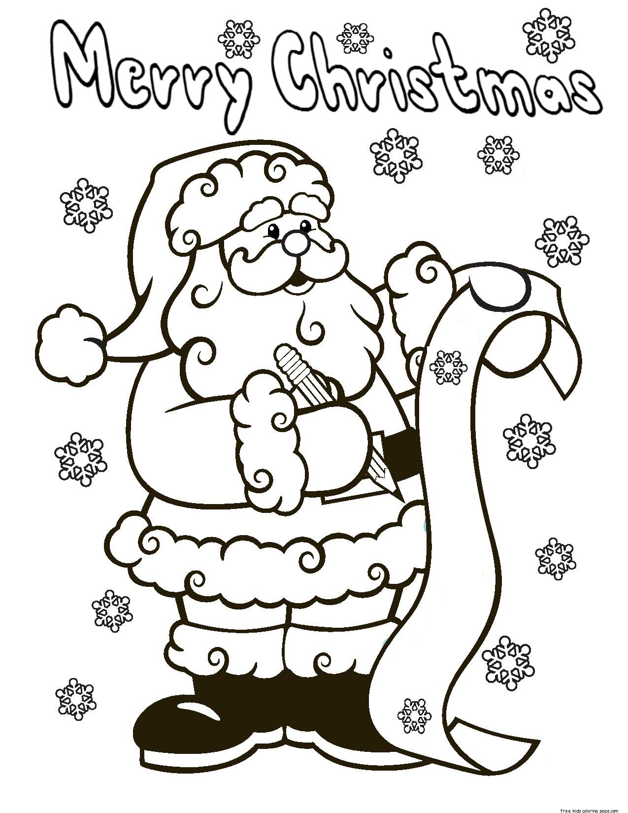 Free Santa Printable Coloring Pages - santa claus wish list printable christmas coloring pages for kids ...