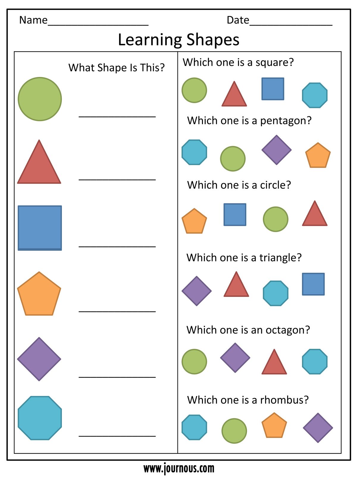 Free Shape Worksheets For Kindergarten - Free Printable Shapes Worksheets For Kindergarten