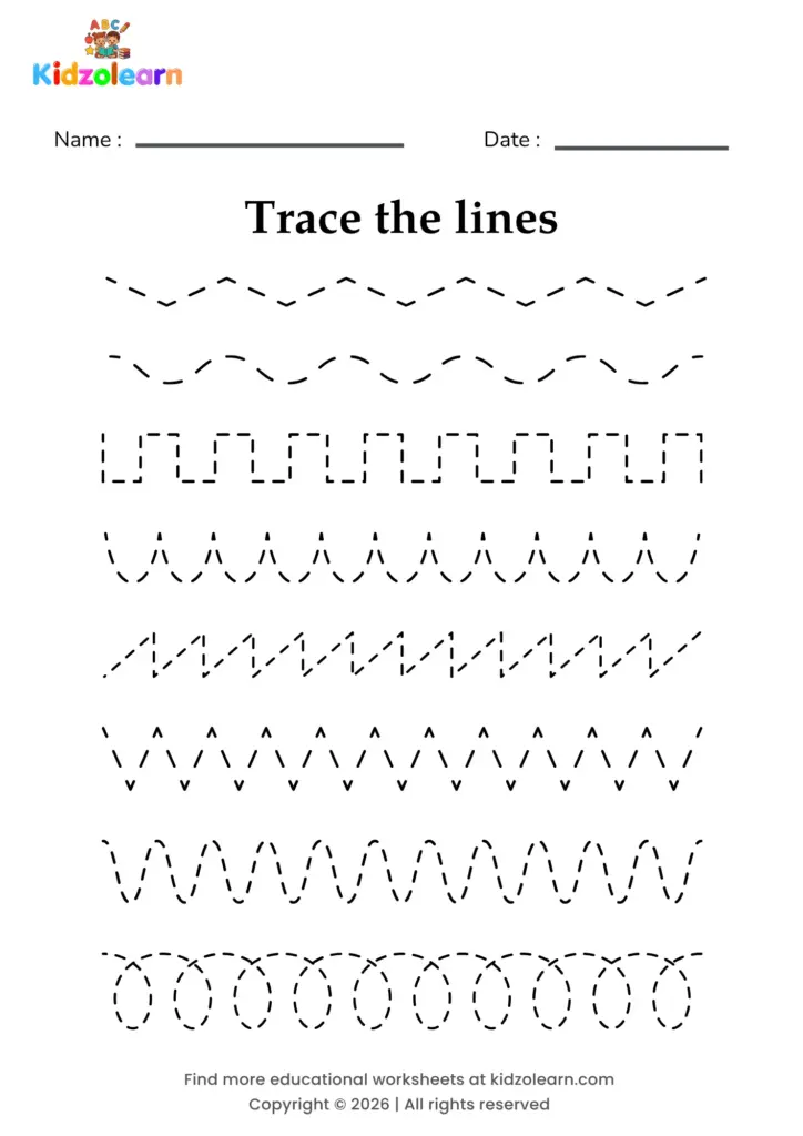 Free Tracing Lines Worksheets for Preschool – Fun Line Tracing Activities Free tracing lines worksheets for preschool with various line patterns for tracing