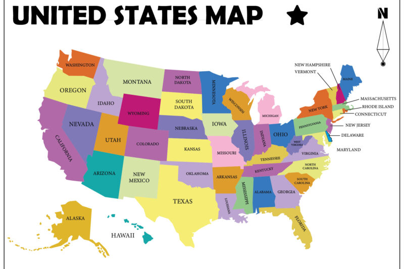 Free United States Map Printable