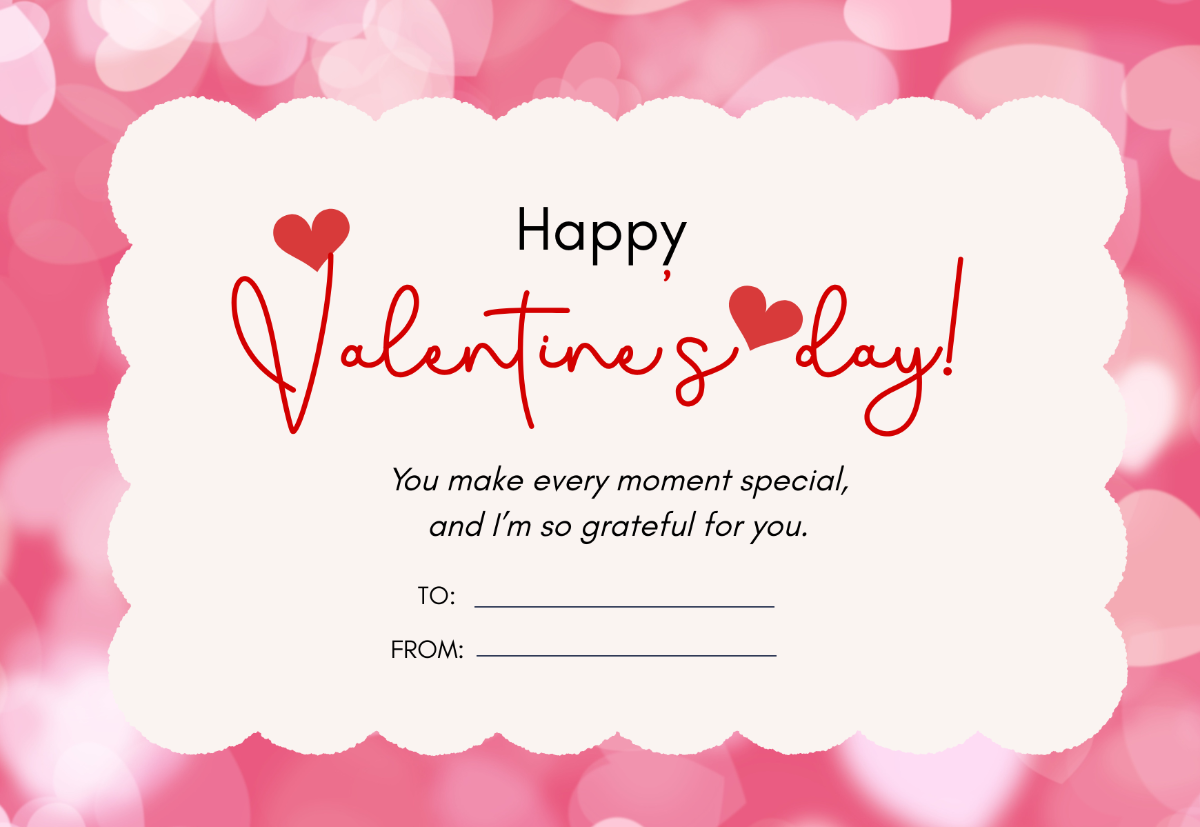 Free Valentines Day Card Template - Valentine S Day Card Templates Free