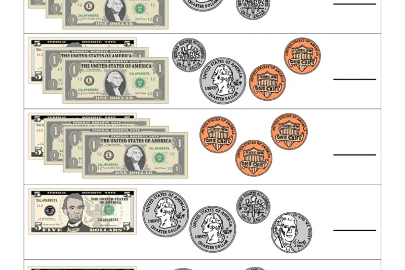 Free Worksheets On Counting Money