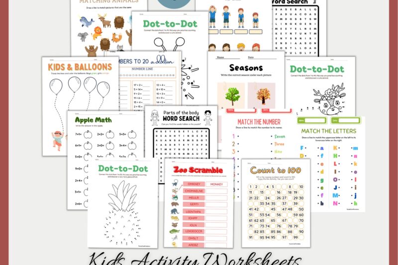 Fun Activity Sheets For Kids