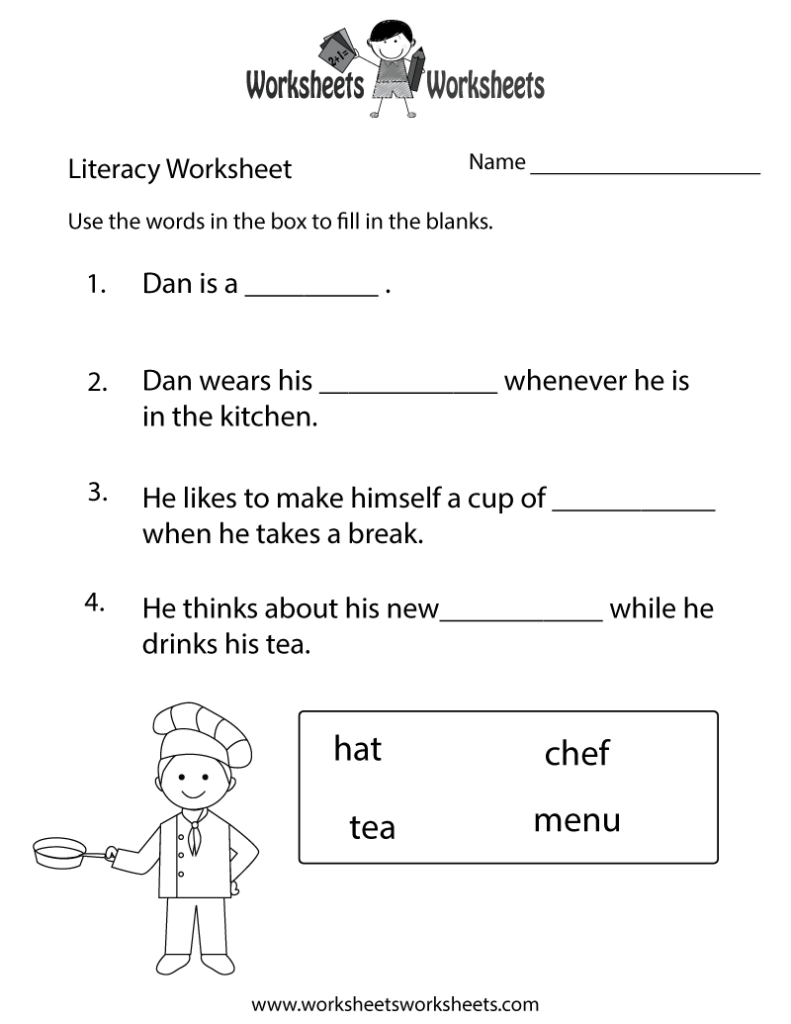 Fun Literacy Worksheet for 4th Graders Interactive fun literacy worksheet for 4th graders with fill-in-the-blank exercises